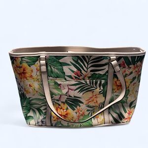 Dana-Buchman Women's tropical floral purse, flaux leather Summer vacation